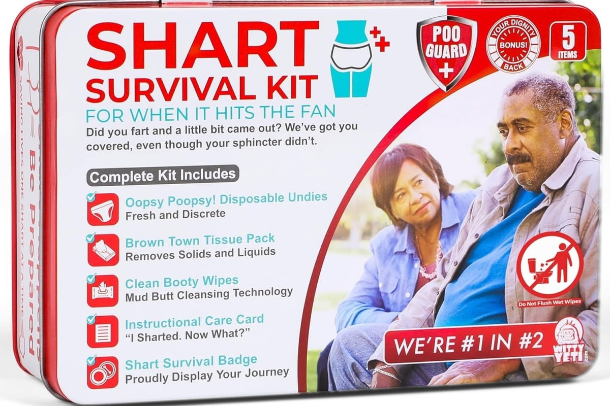 🤣💩 On Sale-Witty Yeti Hilarious “Poop Accident” Survival Kit — The Perfect Gag Gift for Pranks!