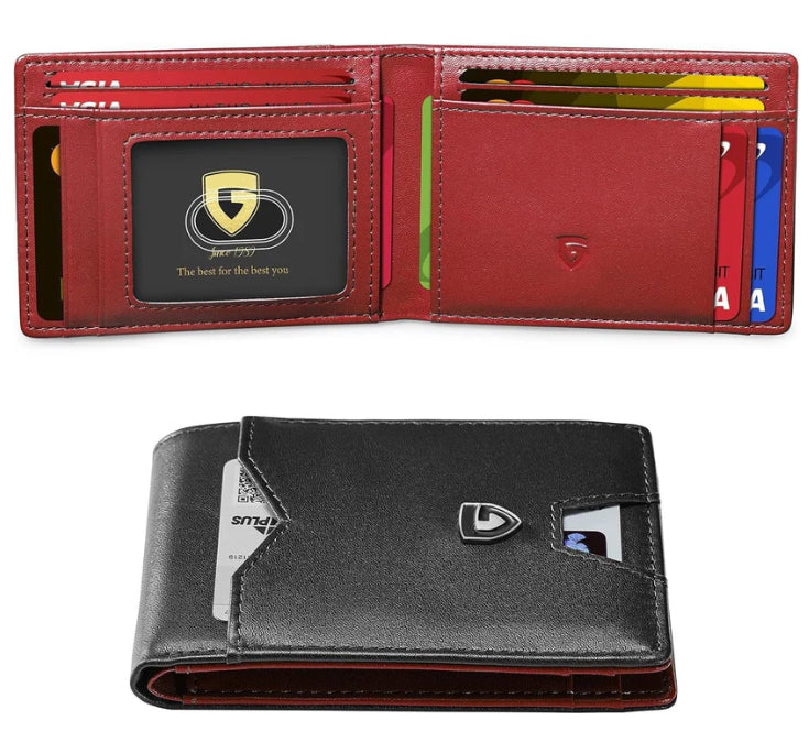 Men's Slim Blocking Wallet - Minimalist Carbon Fiber Bifold