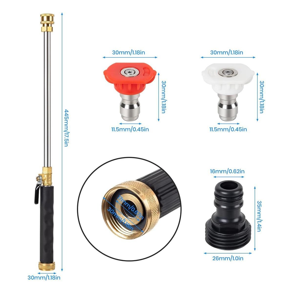 24-Hour Flash Deal๐ฟ Jet Nozzle Power Washer for Garden Hose โ Hydro Jet High-Pressure Cleaning Wand
