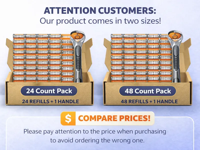 ๐ฅLast Day Promotion 49% OFF-24/48Pcs Men's Razor Blade Replacement with Handle