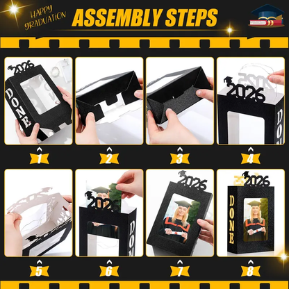 4/8Pcs Graduation Centerpieces for Class of 2026 Fit 4x6in Photo | Fillable Picture Box