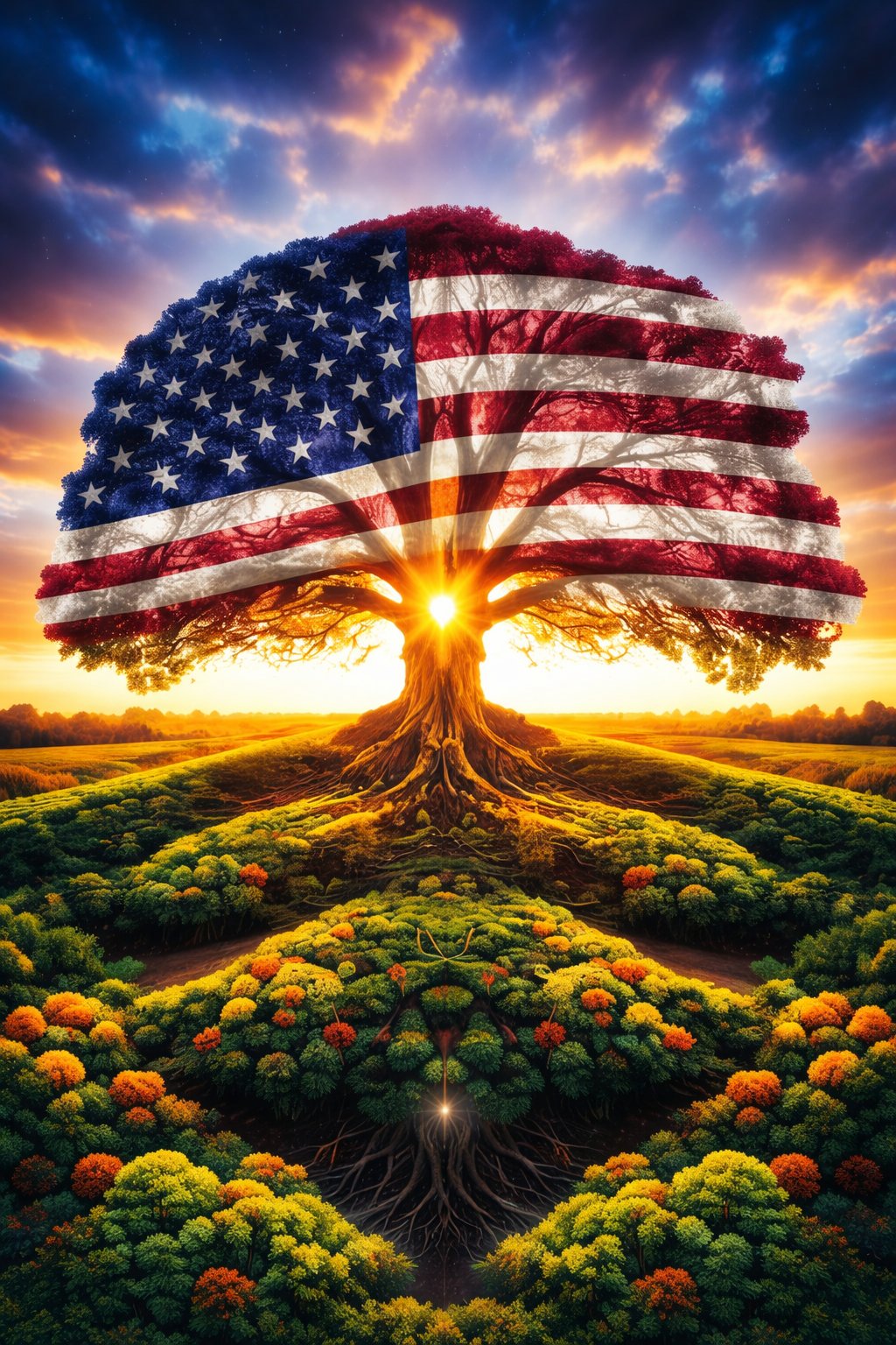 Tree of Life & American Flag