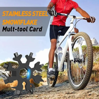 💥🔥Viral 18-in-1 Snowflake Multi-tool  Stainless Steel Portable Wrench | All-in-One Screwdriver & Bottle Opener | Must-Have Survival Gadget