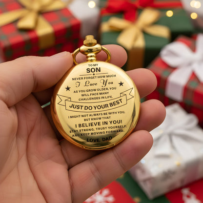 To My Son / From Dad - Luxury Vintage Pocket Watch Gift SS