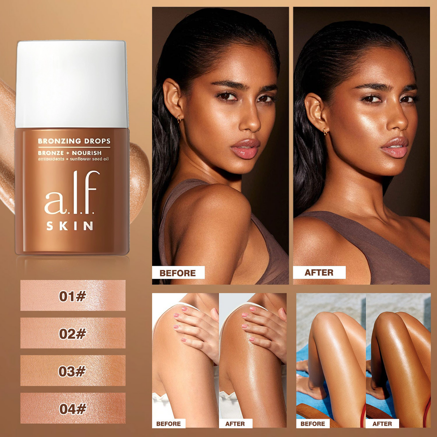 🤎 Bronzing Drops Tinted Serum 🌿 No Heavy Makeup Needed