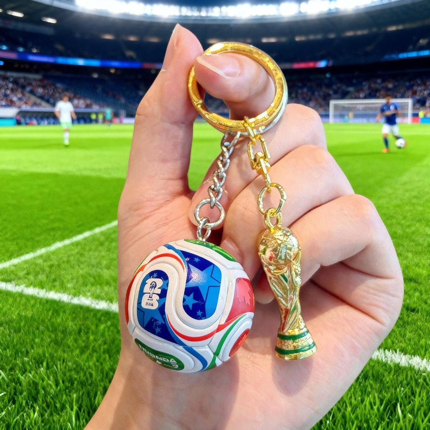 ⚽🏆 FIFA Trophy & Ball Keychain