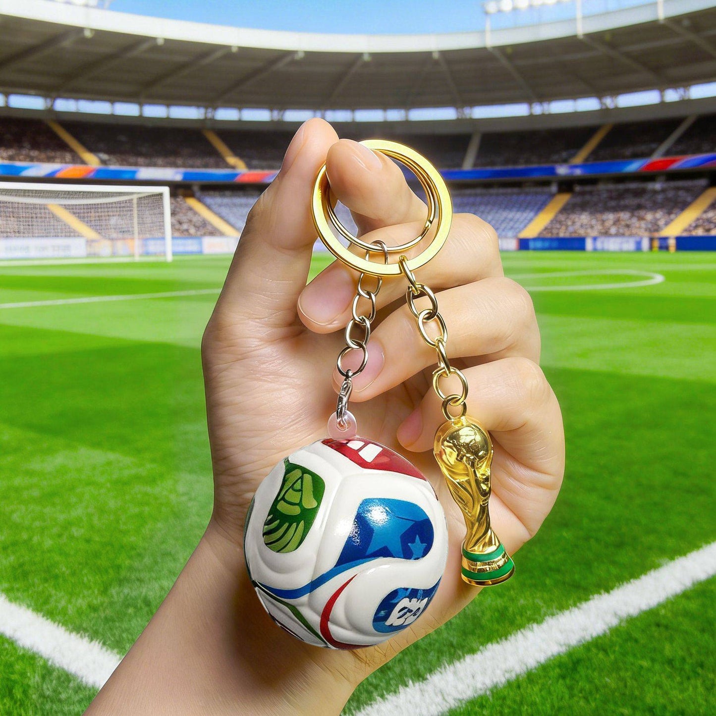 ⚽🏆 FIFA Trophy & Ball Keychain