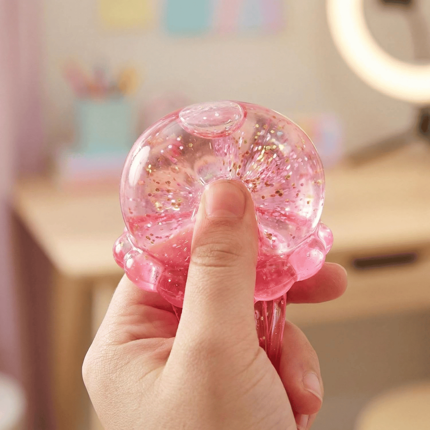 🐣EASTER SALE 49% OFF! ✨ Cute Glitter Jellyfish Squishy, Easter Basket Stuffer for Kids