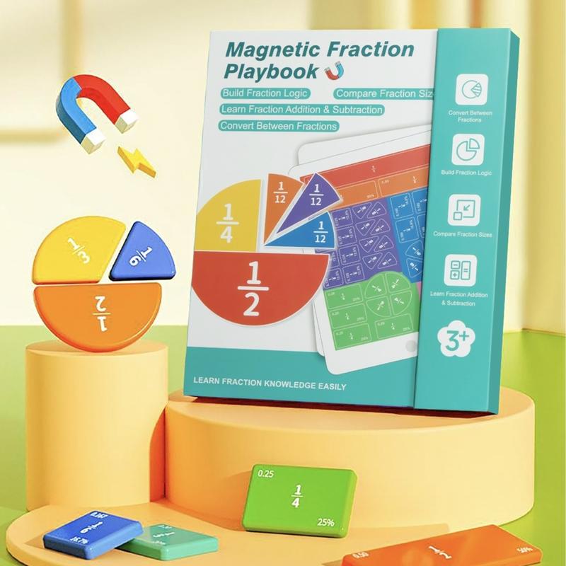📚🧲Magnetic Fraction Demonstration Book - 🧮Turn Math Confusion Into Playful Learning- Magnetic Book Set📖
