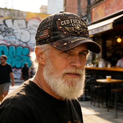 🏆Flash Sale 60% OFF  - ❤️Old Fuckers Club-Handmade Vintage Baseball Cap🎁-BUY 3 FREE SHIPPING