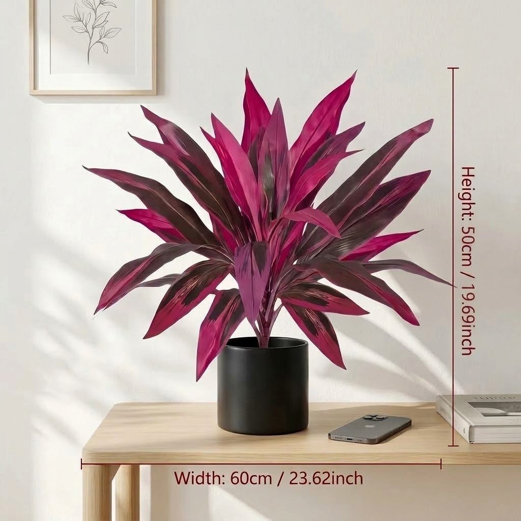 2-Pc UV-Resistant Vibrant Pink & Purple Artificial Ferns