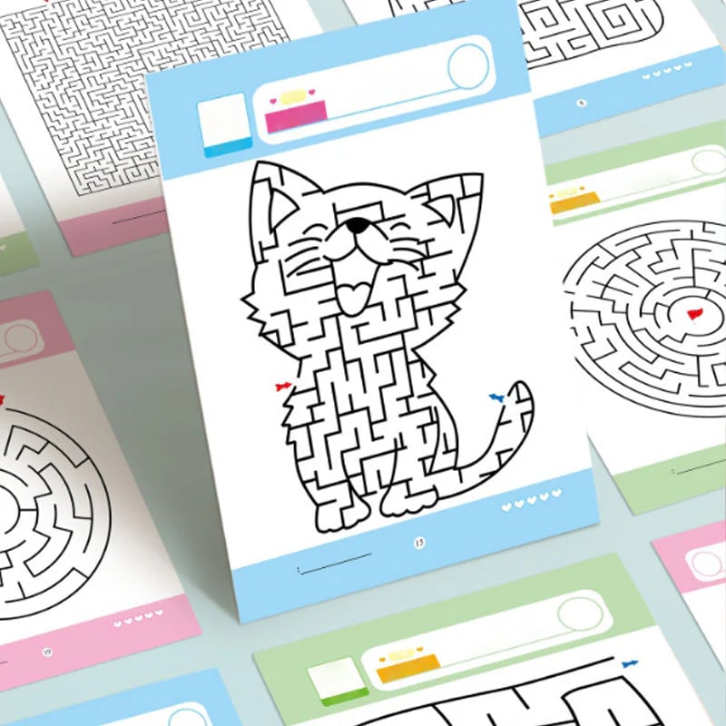 Four-Level Progressive Maze Book Set for Children