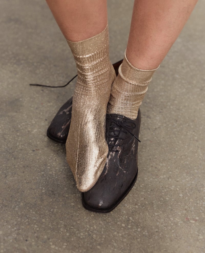 Metallic Silk Sock