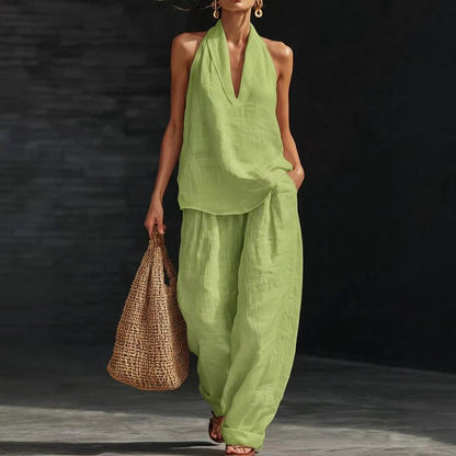 Boho Linen Two Piece Set - Perfect for Beach