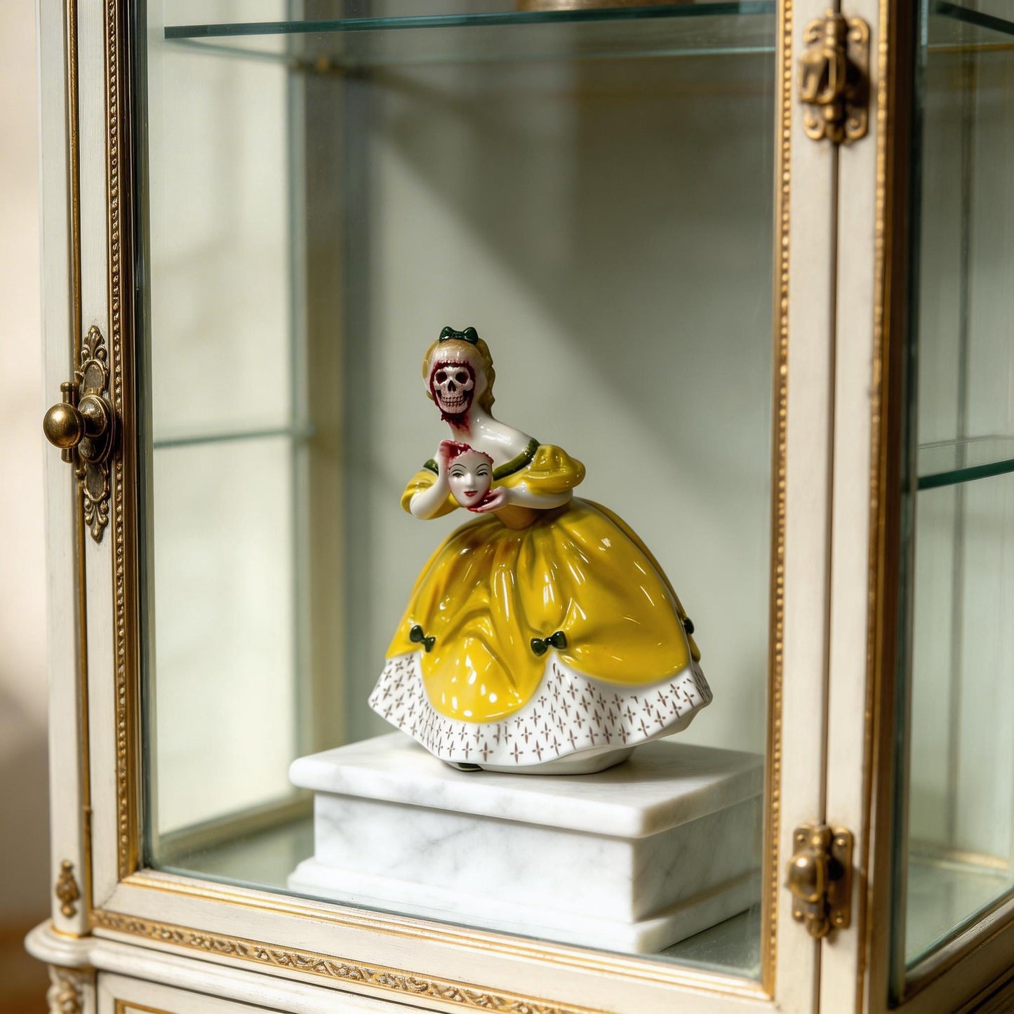 Broken Ladies Ceramic Art Figure – Handcrafted Mixed Media Sculpture