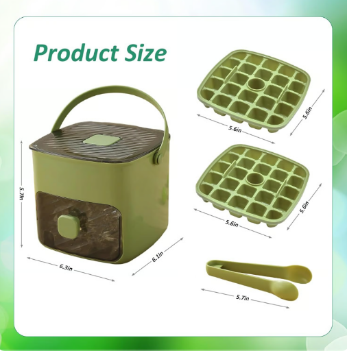 Ice cube Tray with Lid and Bin - Make Ice-Making Simple