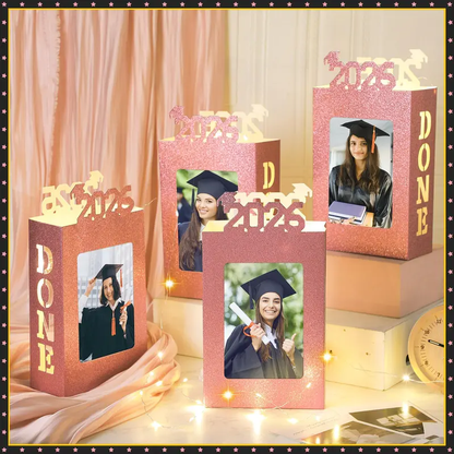 4/8Pcs Graduation Centerpieces for Class of 2026 Fit 4x6in Photo | Fillable Picture Box