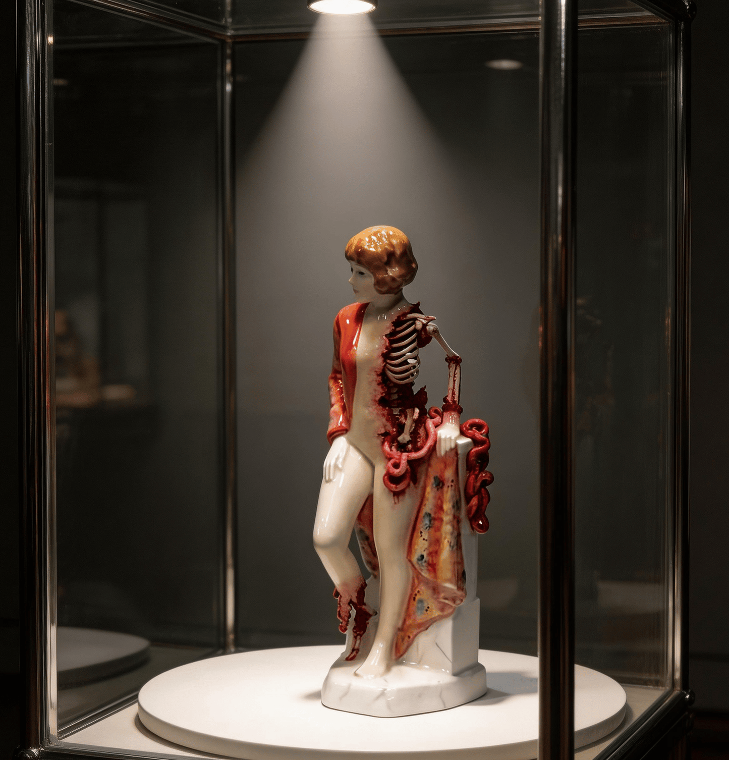 Broken Ladies Ceramic Art Figure – Handcrafted Mixed Media Sculpture
