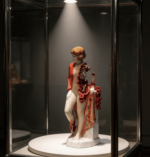 Broken Ladies Ceramic Art Figure – Handcrafted Mixed Media Sculpture