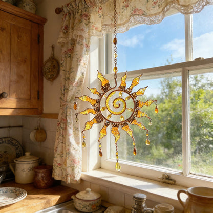 🌞Acchiappasole in cristallo a spirale - Acchiappasole bohémien fatto a mano