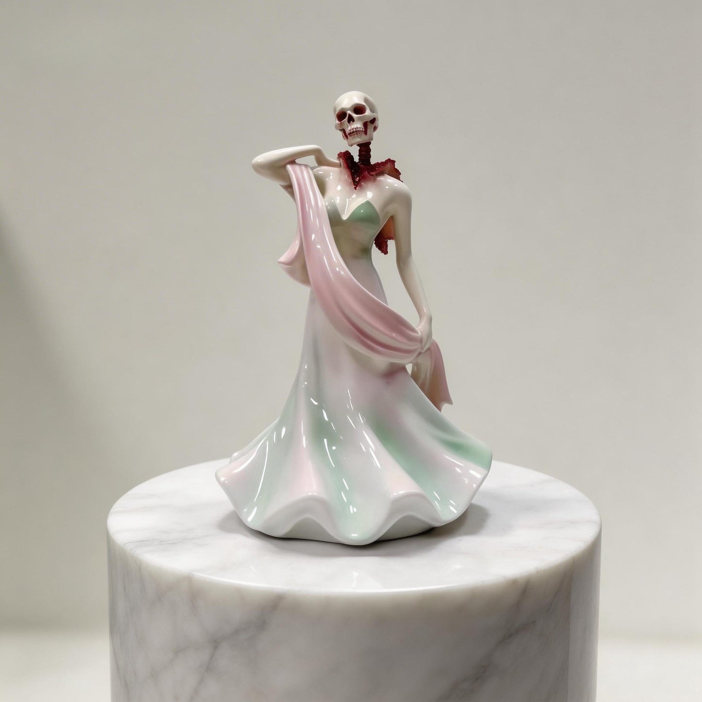Broken Ladies Ceramic Art Figure – Handcrafted Mixed Media Sculpture
