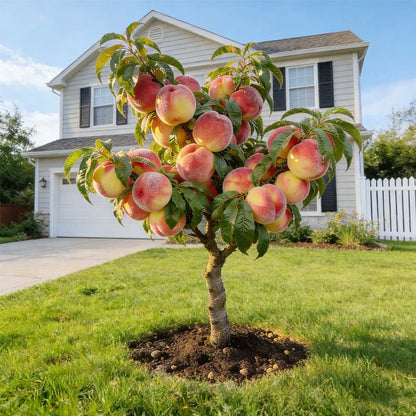 🔥 65K+ SOLD! 🍑 Heirloom "Honey Red" Dwarf Peach Seeds – Rare Red-Flesh Variety, Dwarf Container Friendly & Year-Round Planting 🌿