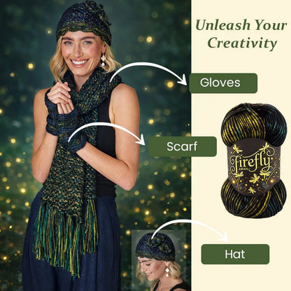 🔥LAST DAY 49% OFF - 🧶Aran Wool ‘Firefly’ Iridescent Shimmer Yarn: A Touch of Magic in Every Stitch💫