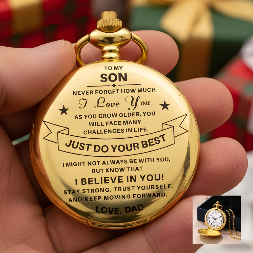 To My Son / From Dad - Luxury Vintage Pocket Watch Gift SS