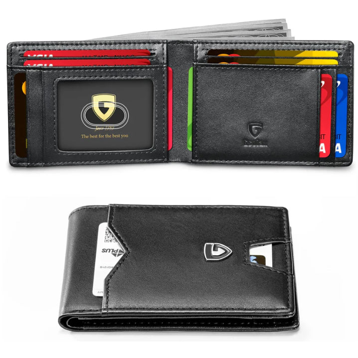 Men's Slim Blocking Wallet - Minimalist Carbon Fiber Bifold