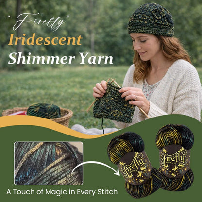 🔥LAST DAY 49% OFF - 🧶Aran Wool ‘Firefly’ Iridescent Shimmer Yarn: A Touch of Magic in Every Stitch💫