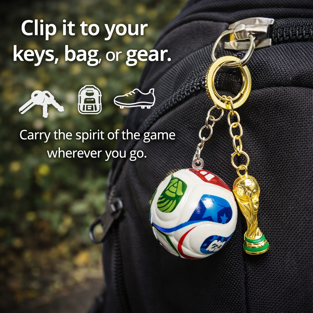 ⚽🏆 FIFA Trophy & Ball Keychain