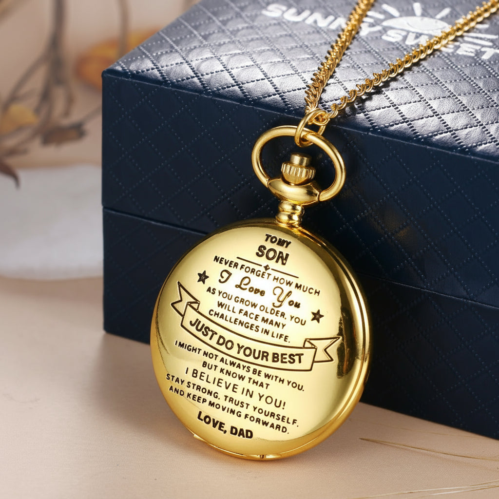 To My Son / From Dad - Luxury Vintage Pocket Watch Gift SS