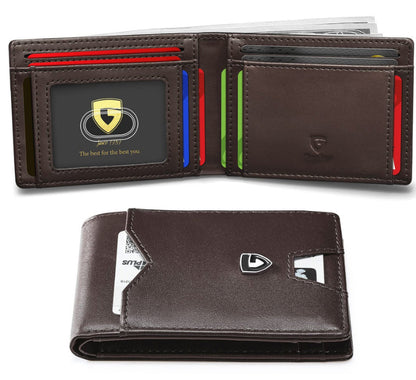 Men's Slim Blocking Wallet - Minimalist Carbon Fiber Bifold