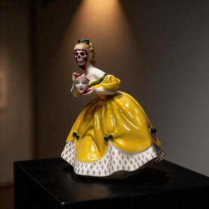 Broken Ladies Ceramic Art Figure – Handcrafted Mixed Media Sculpture