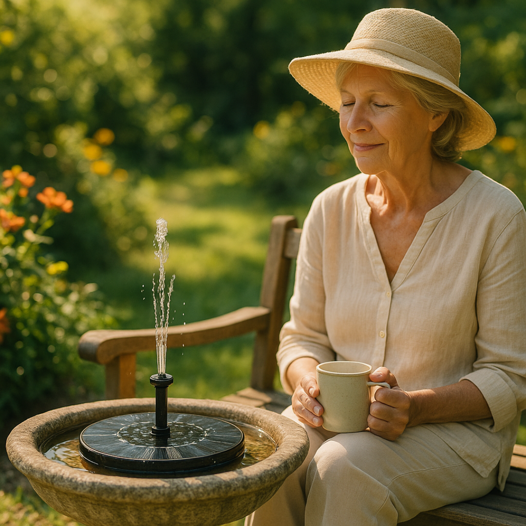 AhiSpring™ | Solar Garden Fountain