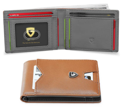Men's Slim Blocking Wallet - Minimalist Carbon Fiber Bifold