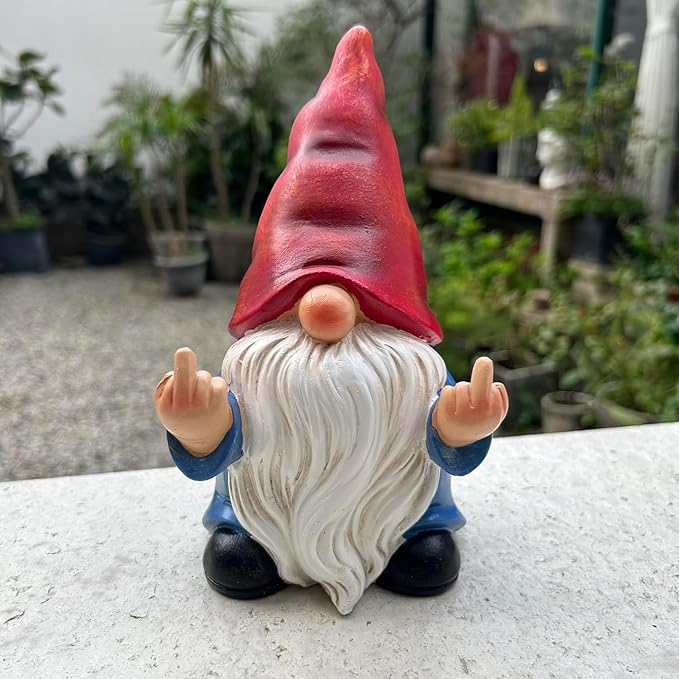 Middle Finger Gnome Statue