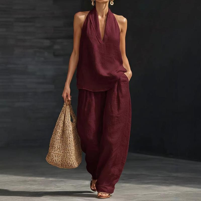 Boho Linen Two Piece Set - Perfect for Beach
