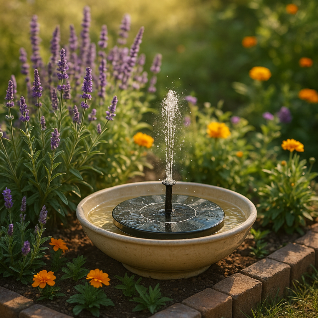AhiSpring™ | Solar Garden Fountain