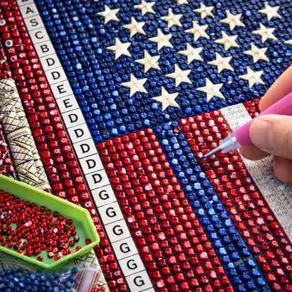 Beginner-Friendly!💎🎁🇺🇸 American Flag DIY 5D Diamond Painting Kit❤️(✨Buy 2 Free Shipping)