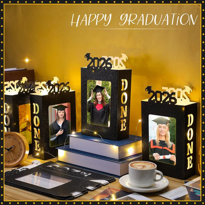 4/8Pcs Graduation Centerpieces for Class of 2026 Fit 4x6in Photo | Fillable Picture Box