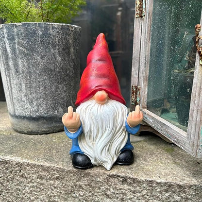 Middle Finger Gnome Statue