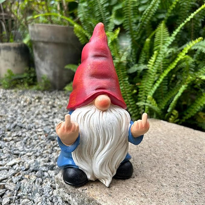 Middle Finger Gnome Statue