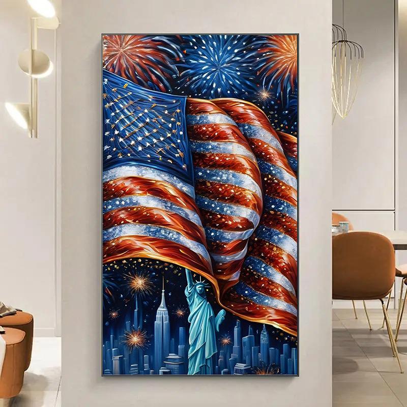 Beginner-Friendly!💎🎁🇺🇸 American Flag DIY 5D Diamond Painting Kit❤️(✨Buy 2 Free Shipping)