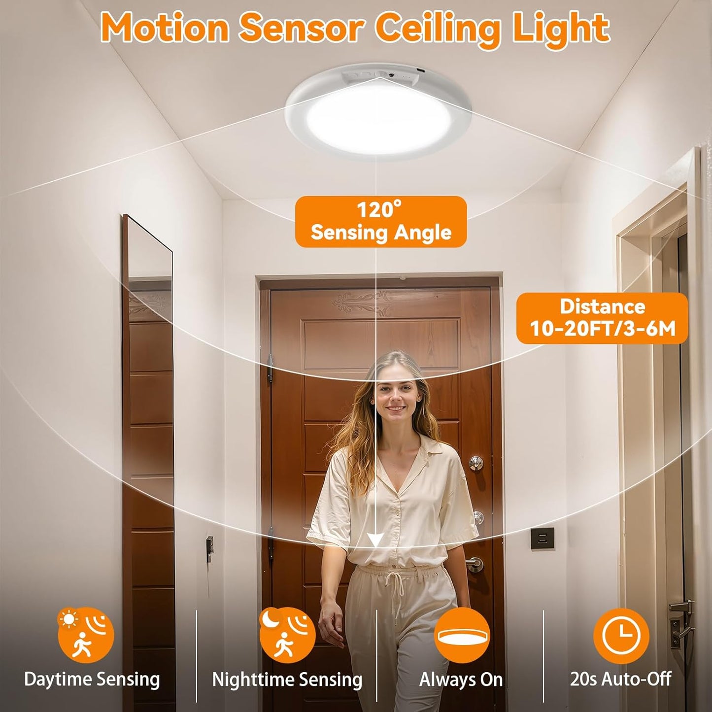 🔥Last Day 49% OFF💡2026 Rechargeable Motion Sensor Ceiling Light