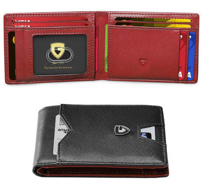 Men's Slim Blocking Wallet - Minimalist Carbon Fiber Bifold