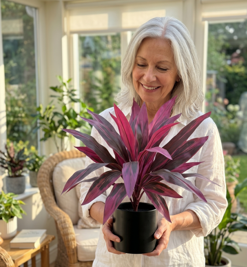2-Pc UV-Resistant Vibrant Pink & Purple Artificial Ferns