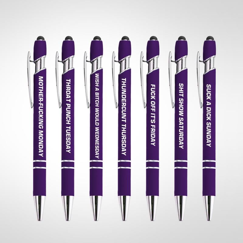 🔥Last Day Promotion 50% OFF💝Funny Stress-Relief Daily Quotes Metal Ballpoint Pen Set (7 Pcs) | 🎁Office Christmas Gift Exchange