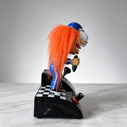 🏁Vintage Gemmy Road Rage Racer Toy | Animated Figure with Light & Sound | Gear-Activated Movement | Orange Hair & Suit