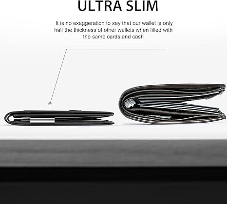 Men's Slim Blocking Wallet - Minimalist Carbon Fiber Bifold